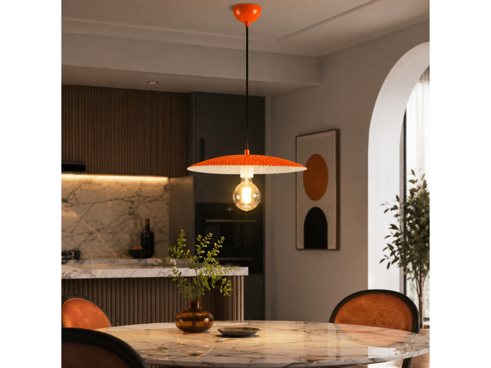 Lampada a sospensione in metallo "Soleil" - 39 x 39 cm - Arancione