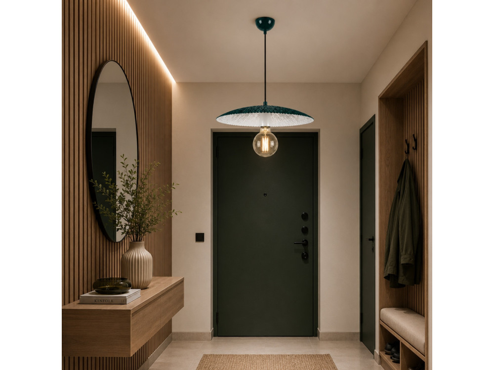 Lampada a sospensione in metallo "Soleil" - 39 x 39 cm - Verde scuro