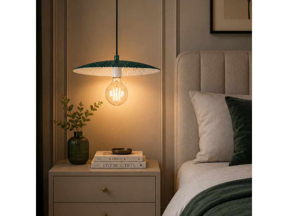 Lampada a sospensione in metallo "Soleil" - 39 x 39 cm - Verde scuro