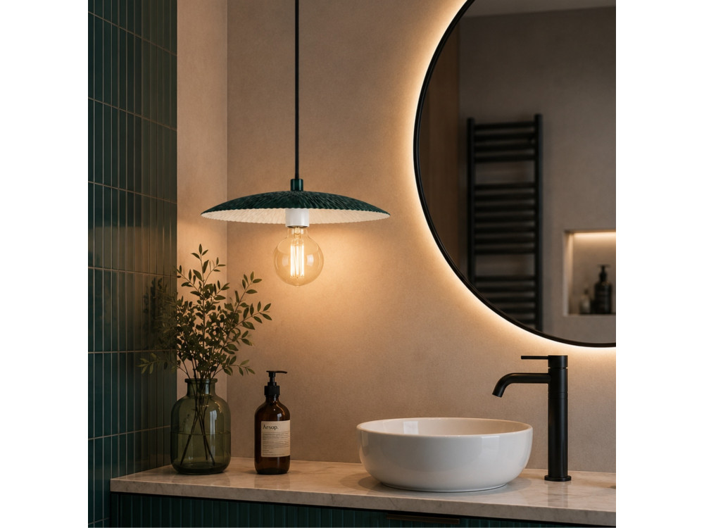 Lampada a sospensione in metallo "Soleil" - 39 x 39 cm - Verde scuro