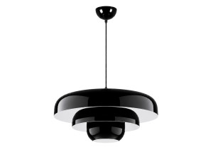 Lampada a sospensione in metallo "Layer" - 43 x 43 cm - Nero