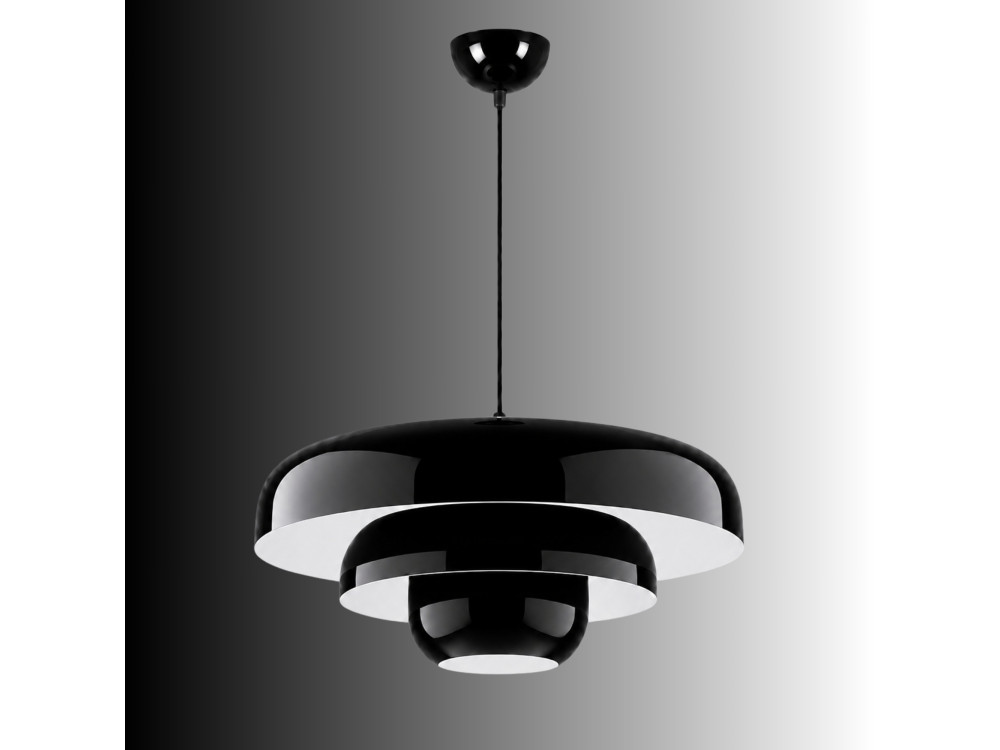 Lampada a sospensione in metallo "Layer" - 43 x 43 cm - Nero