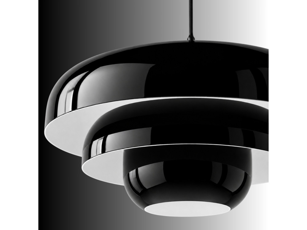 Lampada a sospensione in metallo "Layer" - 43 x 43 cm - Nero