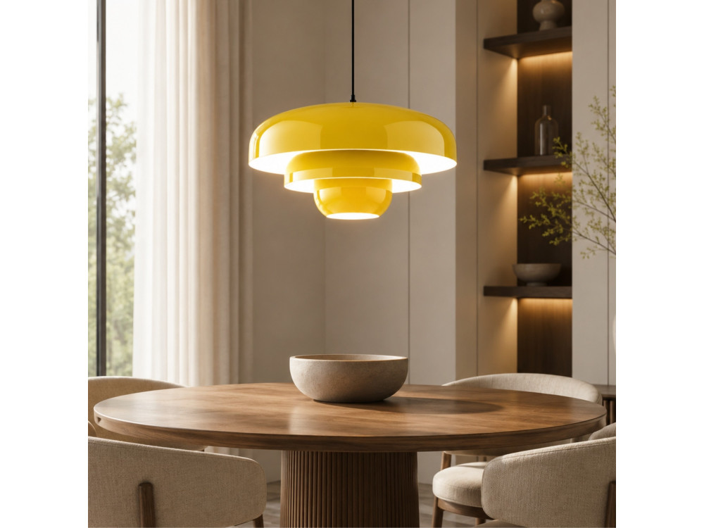 Lampada a sospensione in metallo "Layer" - 43 x 43 cm - Giallo