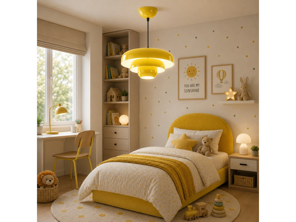 Lampada a sospensione in metallo "Layer" - 43 x 43 cm - Giallo