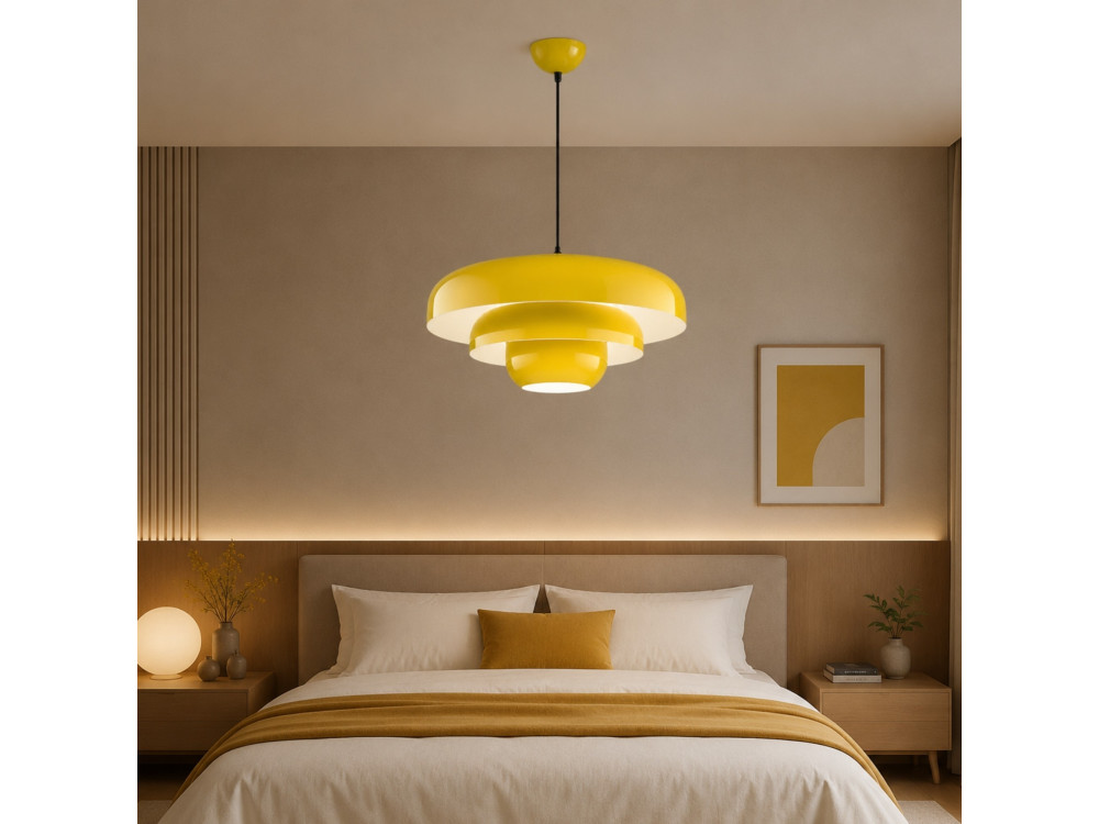 Lampada a sospensione in metallo "Layer" - 43 x 43 cm - Giallo