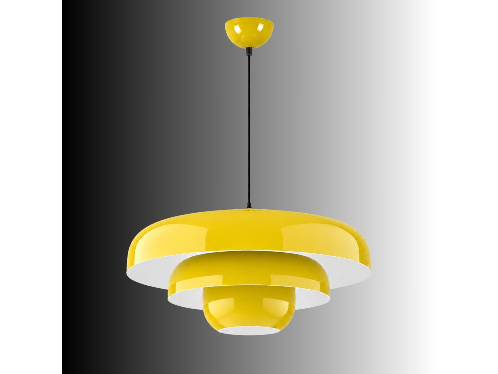 Lampada a sospensione in metallo "Layer" - 43 x 43 cm - Giallo
