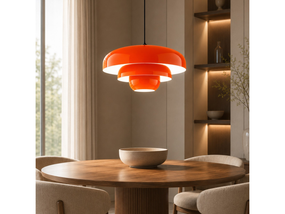 Lampada a sospensione in metallo "Layer" - 43 x 43 cm - Arancione