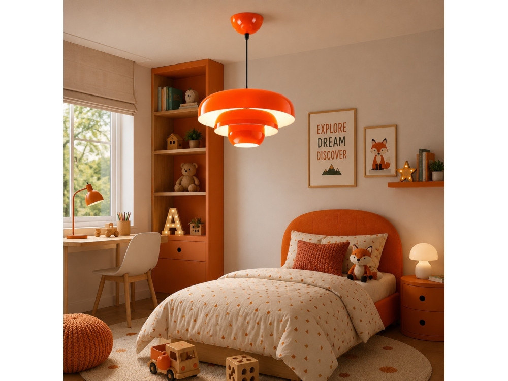 Lampada a sospensione in metallo "Layer" - 43 x 43 cm - Arancione