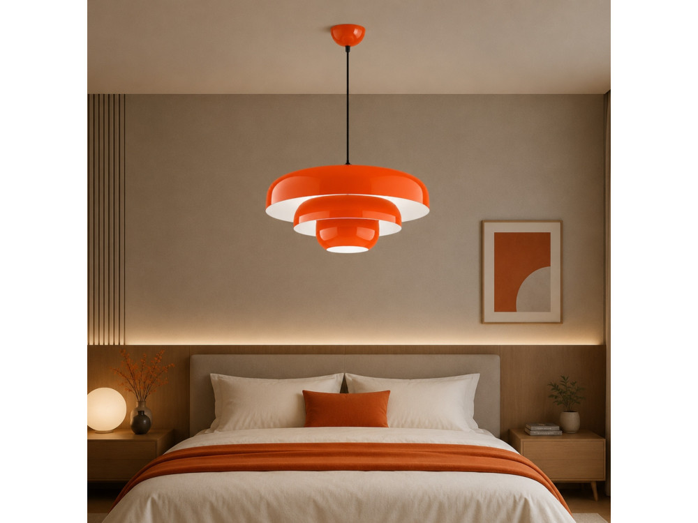Lampada a sospensione in metallo "Layer" - 43 x 43 cm - Arancione