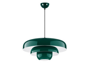 Lampada a sospensione in metallo "Layer" - 43 x 43 cm - Verde scuro