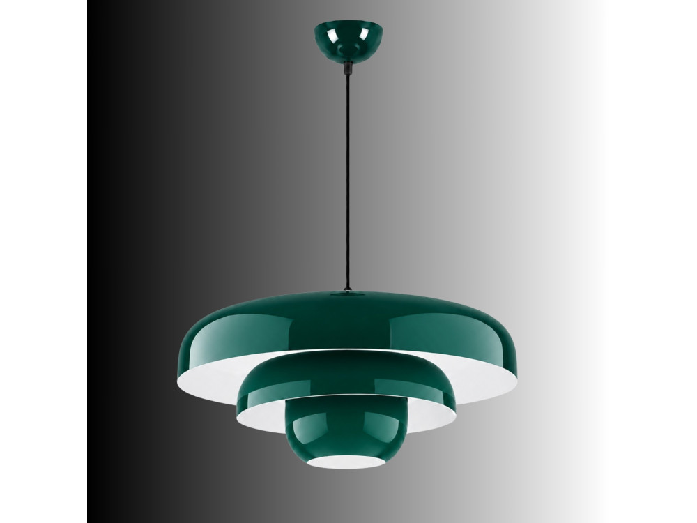 Lampada a sospensione in metallo "Layer" - 43 x 43 cm - Verde scuro