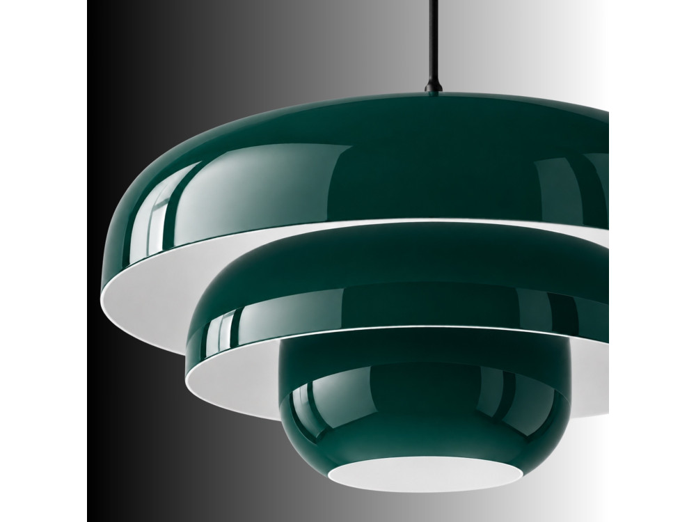 Lampada a sospensione in metallo "Layer" - 43 x 43 cm - Verde scuro