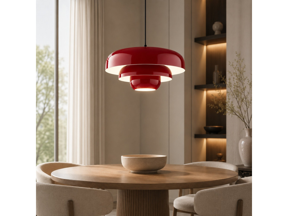 Lampada a sospensione in metallo "Layer" - 43 x 43 cm - Bordeaux
