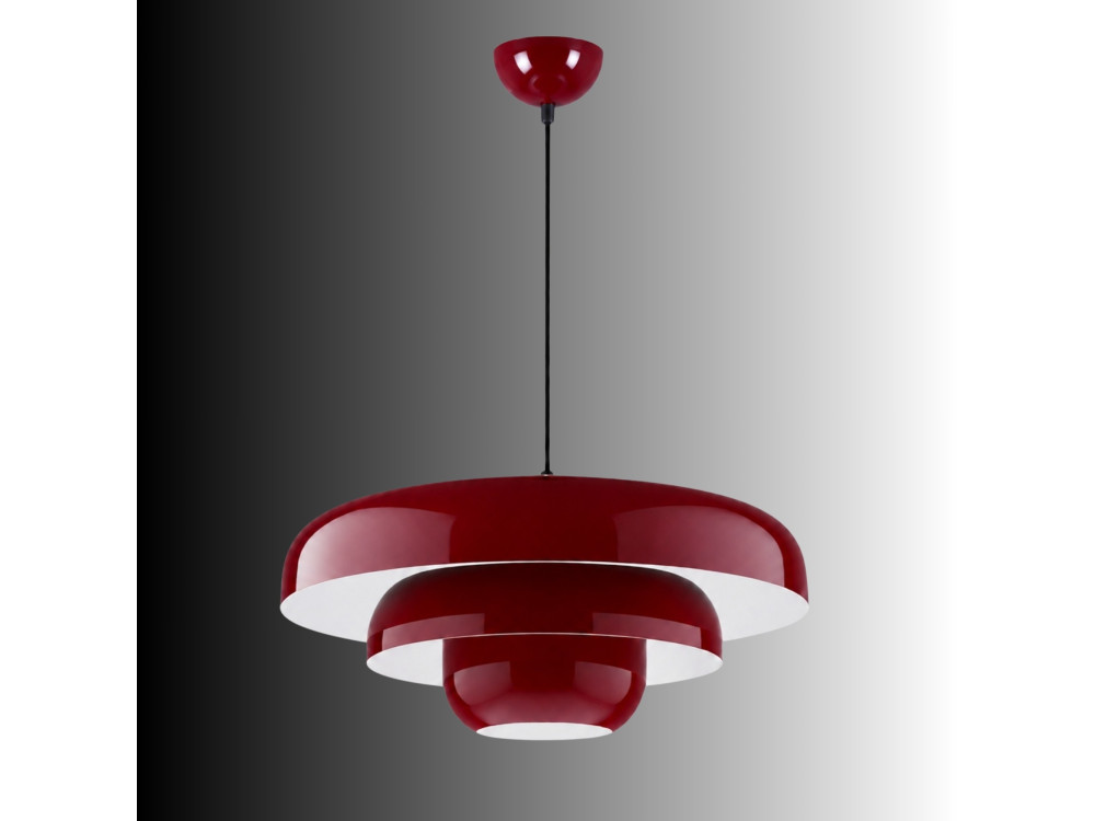 Lampada a sospensione in metallo "Layer" - 43 x 43 cm - Bordeaux