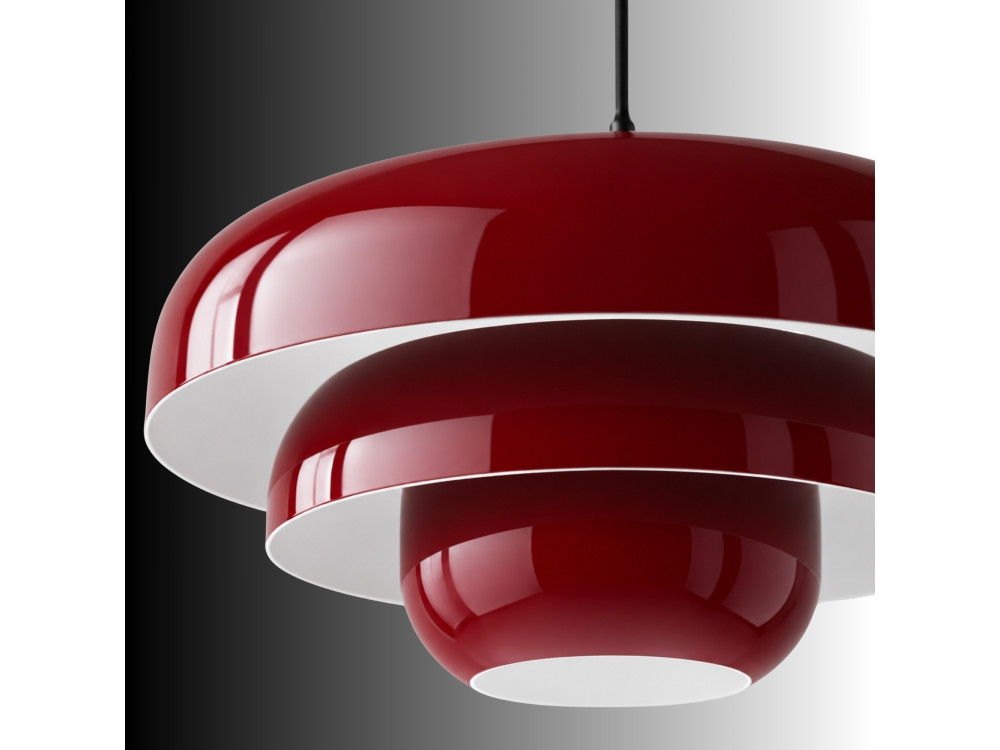 Lampada a sospensione in metallo "Layer" - 43 x 43 cm - Bordeaux
