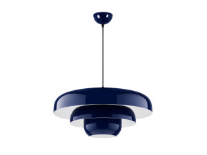 Lampada a sospensione in metallo "Layer" - 43 x 43 cm - Blu marino