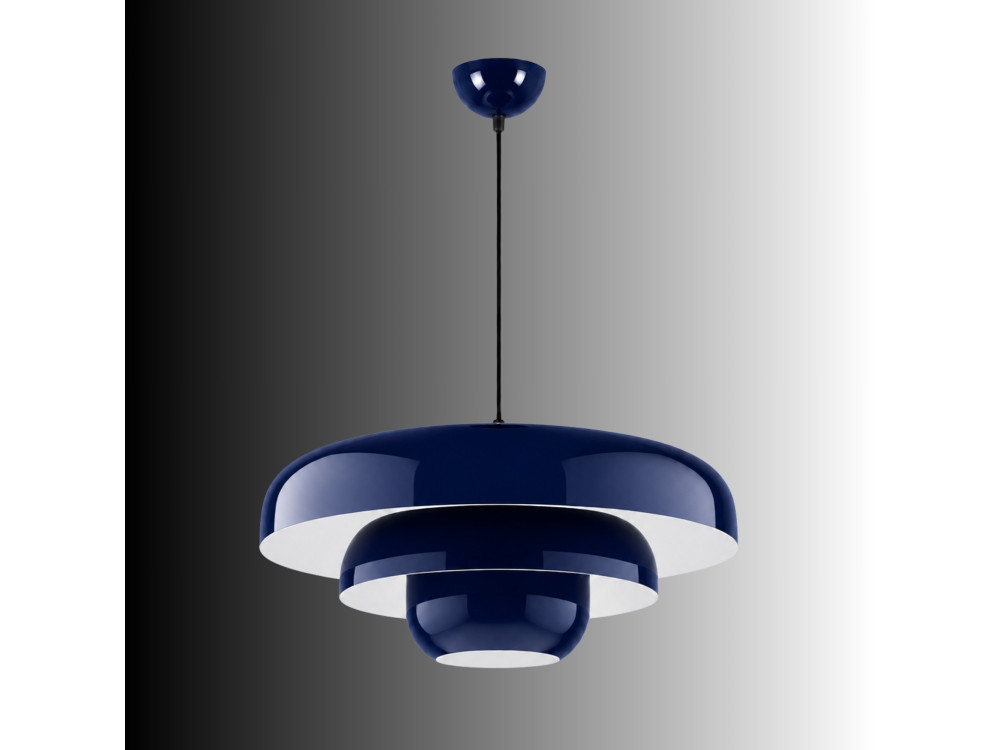 Lampada a sospensione in metallo "Layer" - 43 x 43 cm - Blu marino