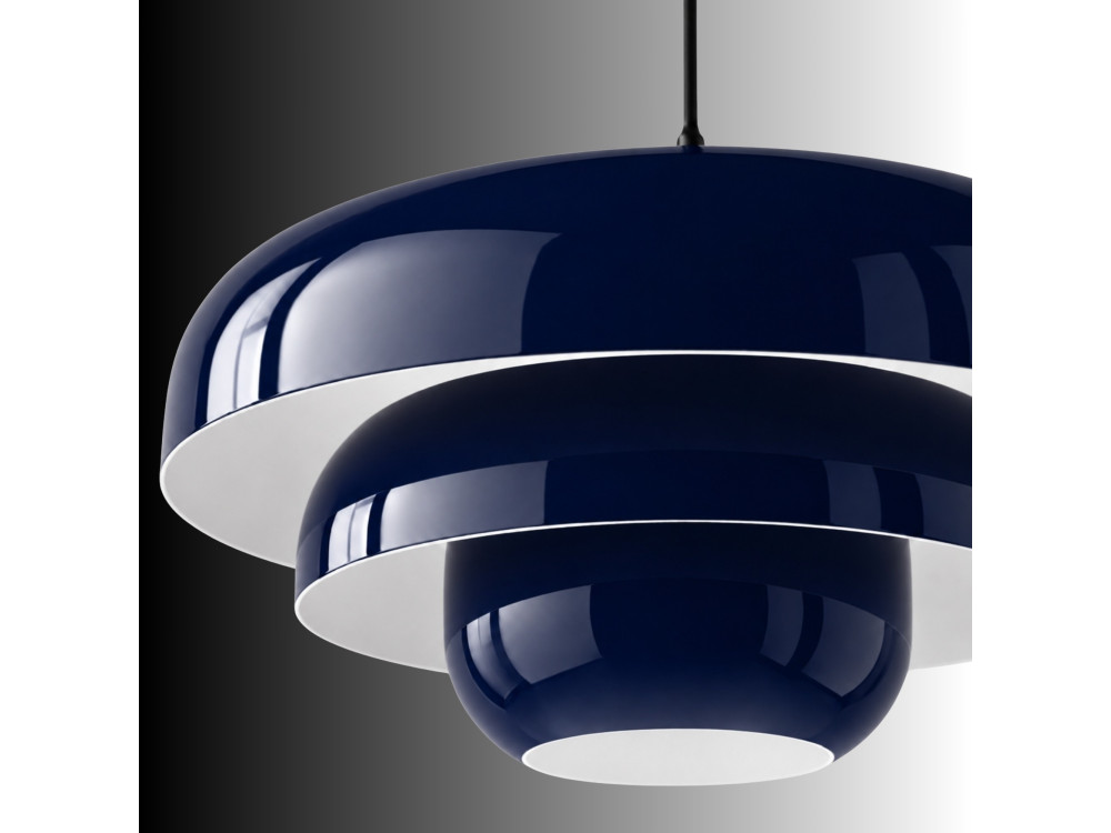 Lampada a sospensione in metallo "Layer" - 43 x 43 cm - Blu marino