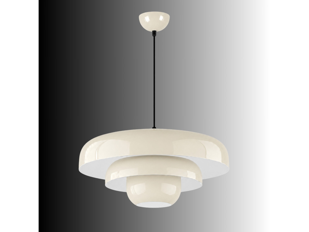 Lampada a sospensione in metallo "Layer" - 43 x 43 cm - Beige