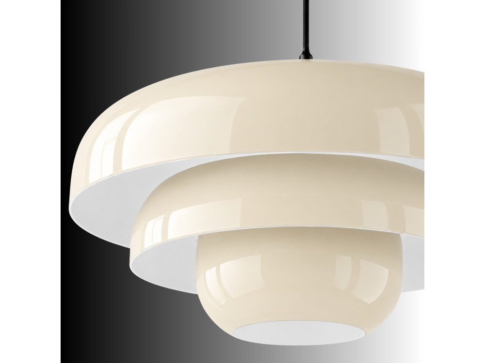 Lampada a sospensione in metallo "Layer" - 43 x 43 cm - Beige