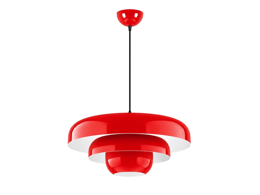 Lampada a sospensione in metallo "Layer" - 43 x 43 cm - Rosso