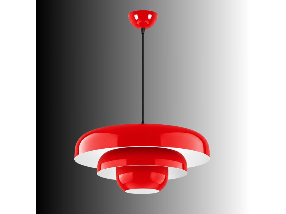 Lampada a sospensione in metallo "Layer" - 43 x 43 cm - Rosso