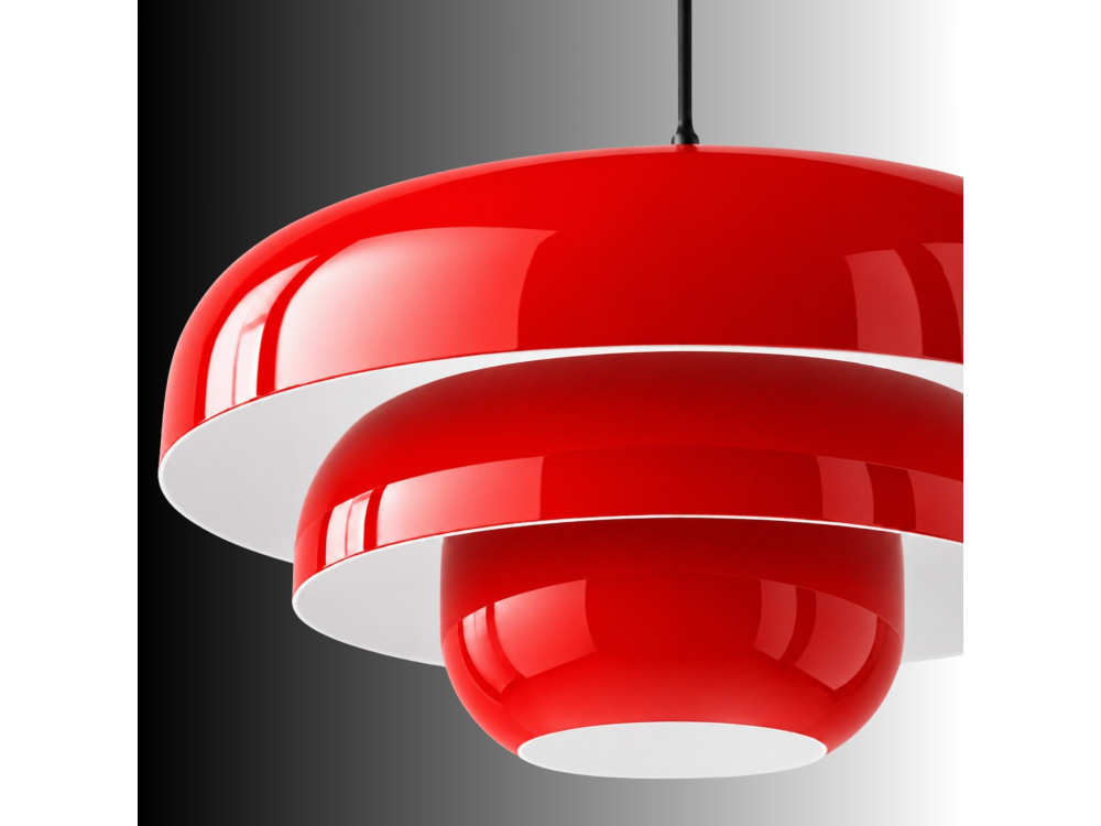 Lampada a sospensione in metallo "Layer" - 43 x 43 cm - Rosso