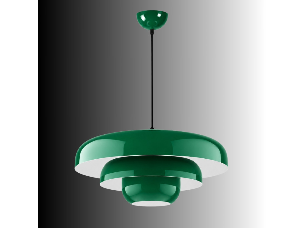 Lampada a sospensione in metallo "Layer" - 43 x 43 cm - Verde scuro