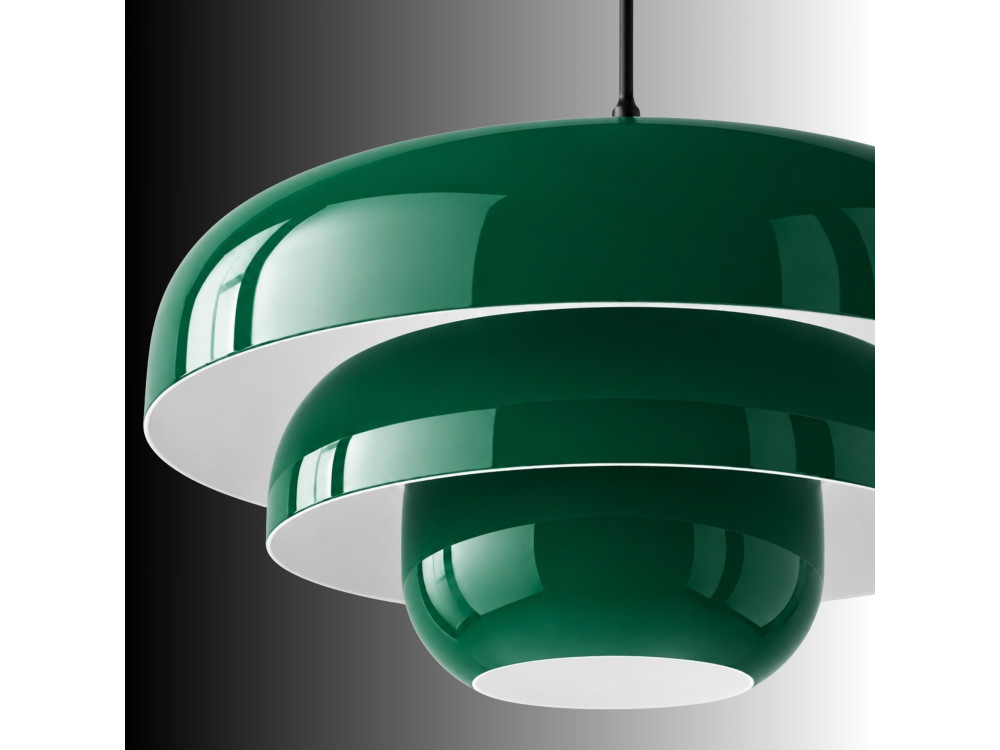 Lampada a sospensione in metallo "Layer" - 43 x 43 cm - Verde scuro