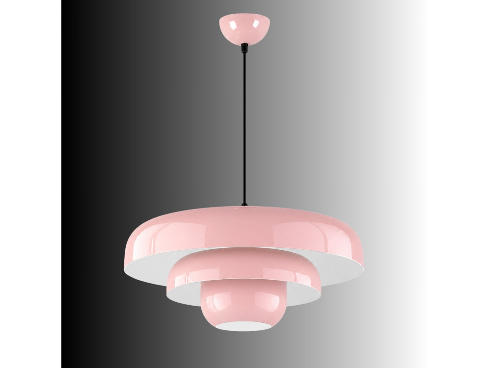 Lampada a sospensione in metallo "Layer" - 43 x 43 cm - Rosa
