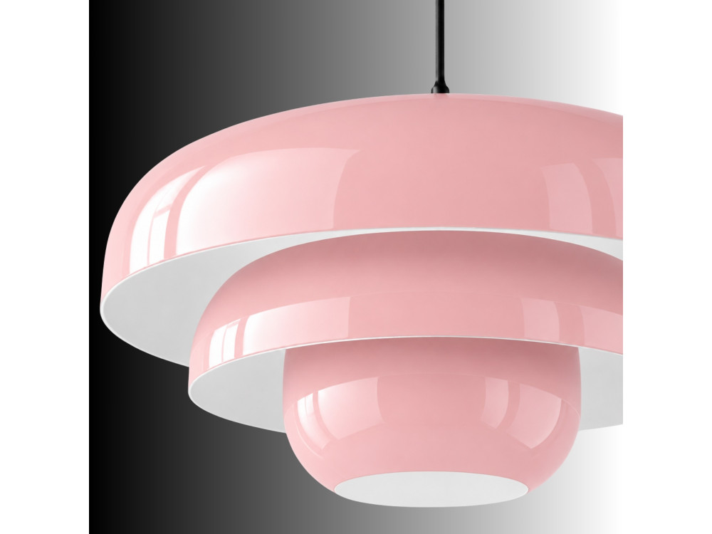 Lampada a sospensione in metallo "Layer" - 43 x 43 cm - Rosa