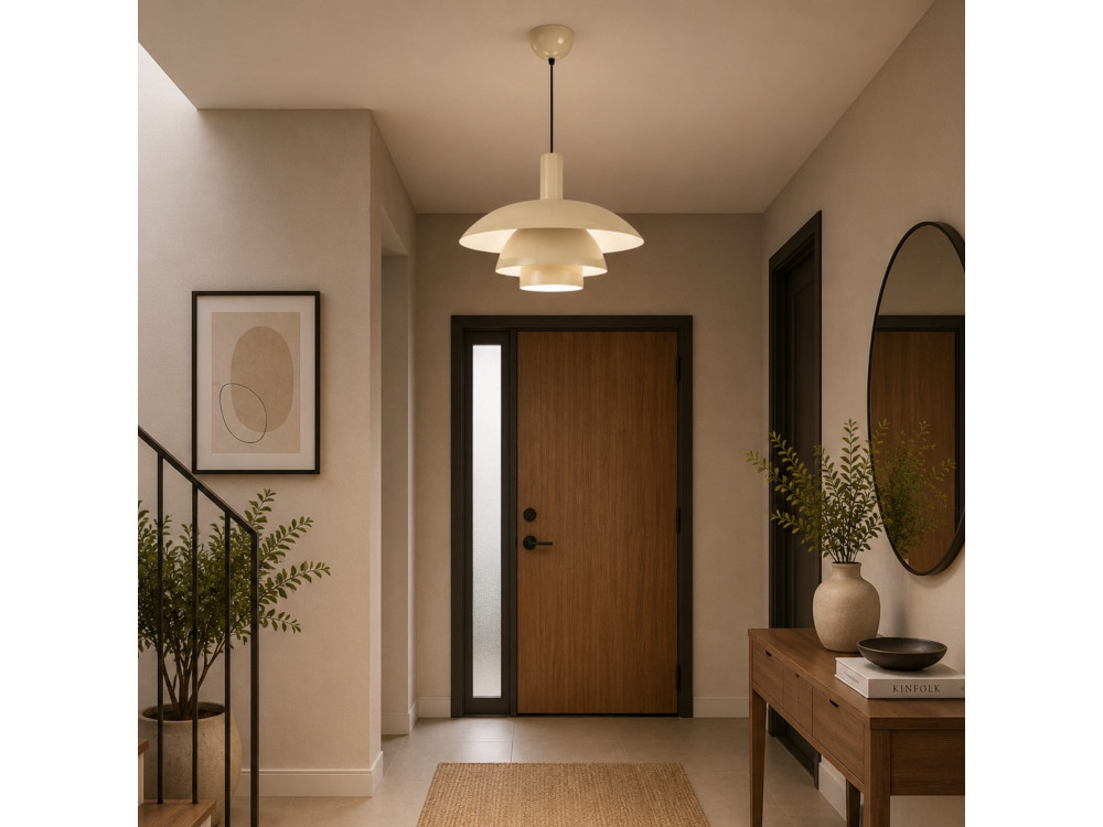 Lampada a sospensione in metallo "Layer" - 45 x 45 cm - Beige