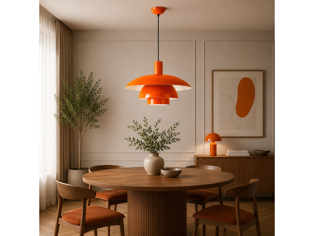Lampada a sospensione in metallo "Layer" - 45 x 45 cm - Arancione