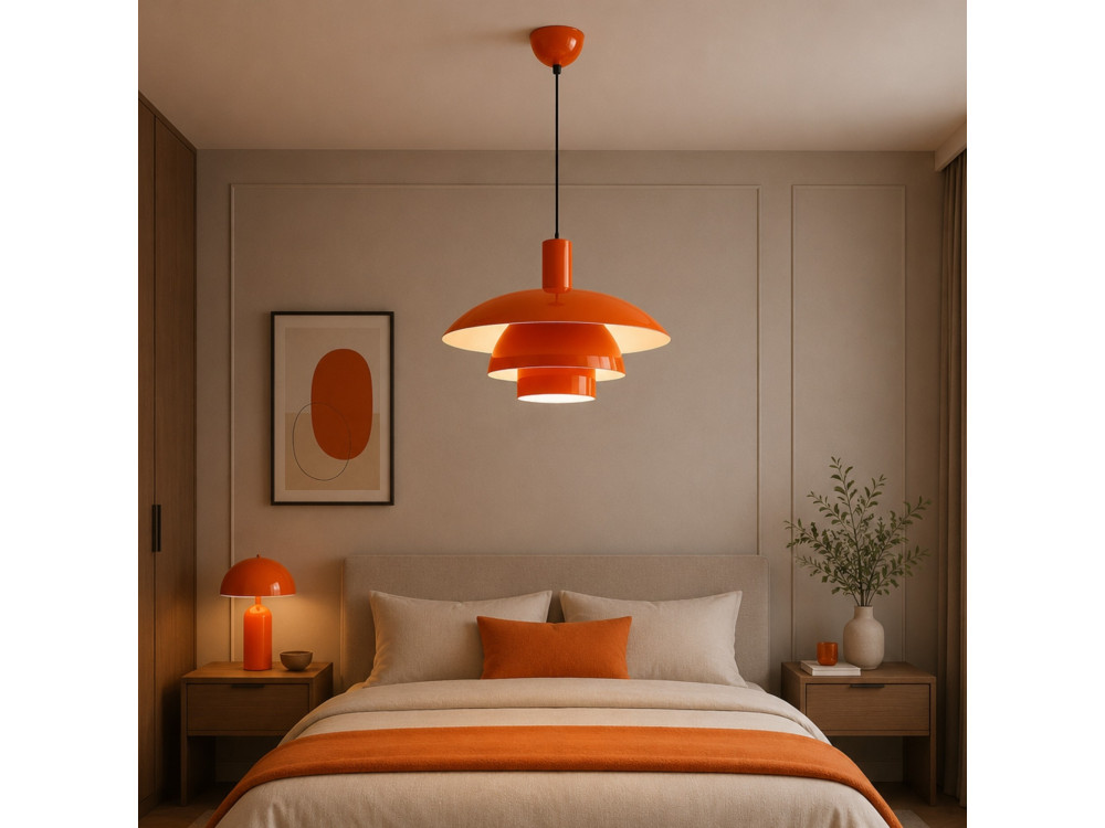 Lampada a sospensione in metallo "Layer" - 45 x 45 cm - Arancione