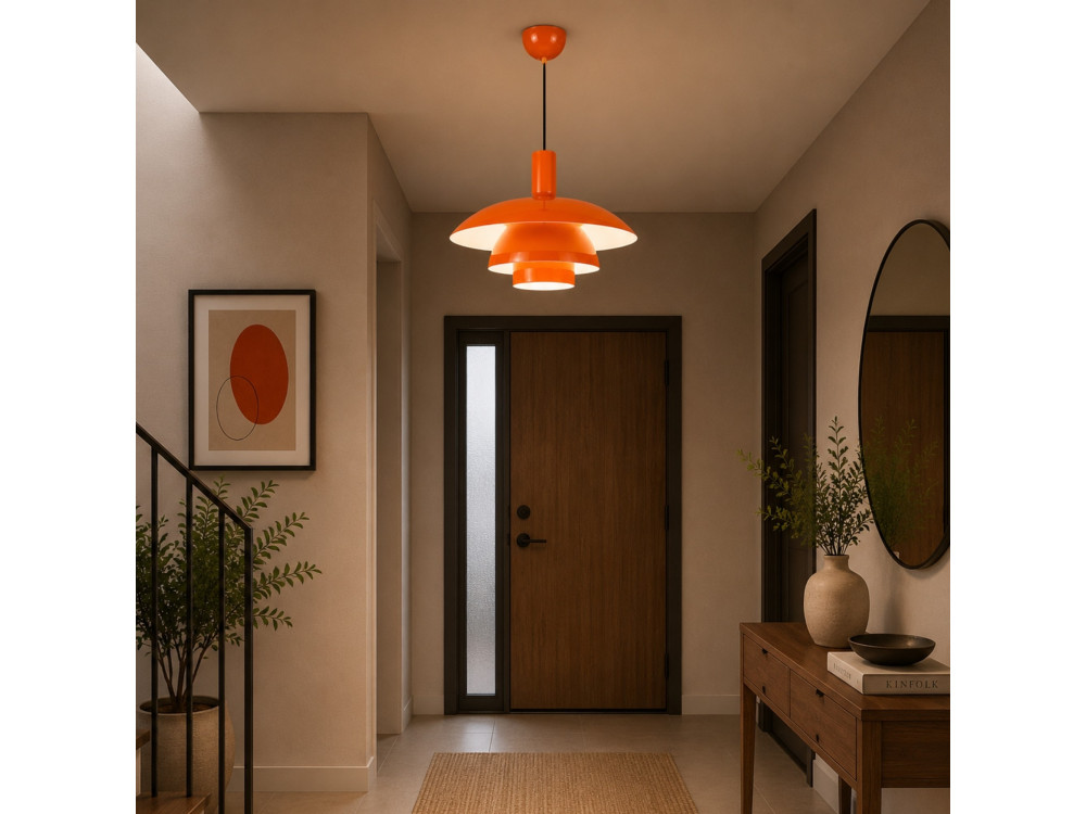 Lampada a sospensione in metallo "Layer" - 45 x 45 cm - Arancione