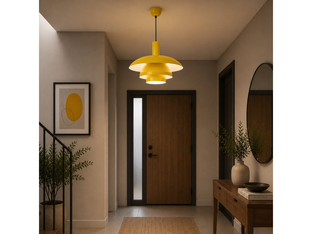 Lampada a sospensione in metallo "Layer" - 45 x 45 cm - Giallo