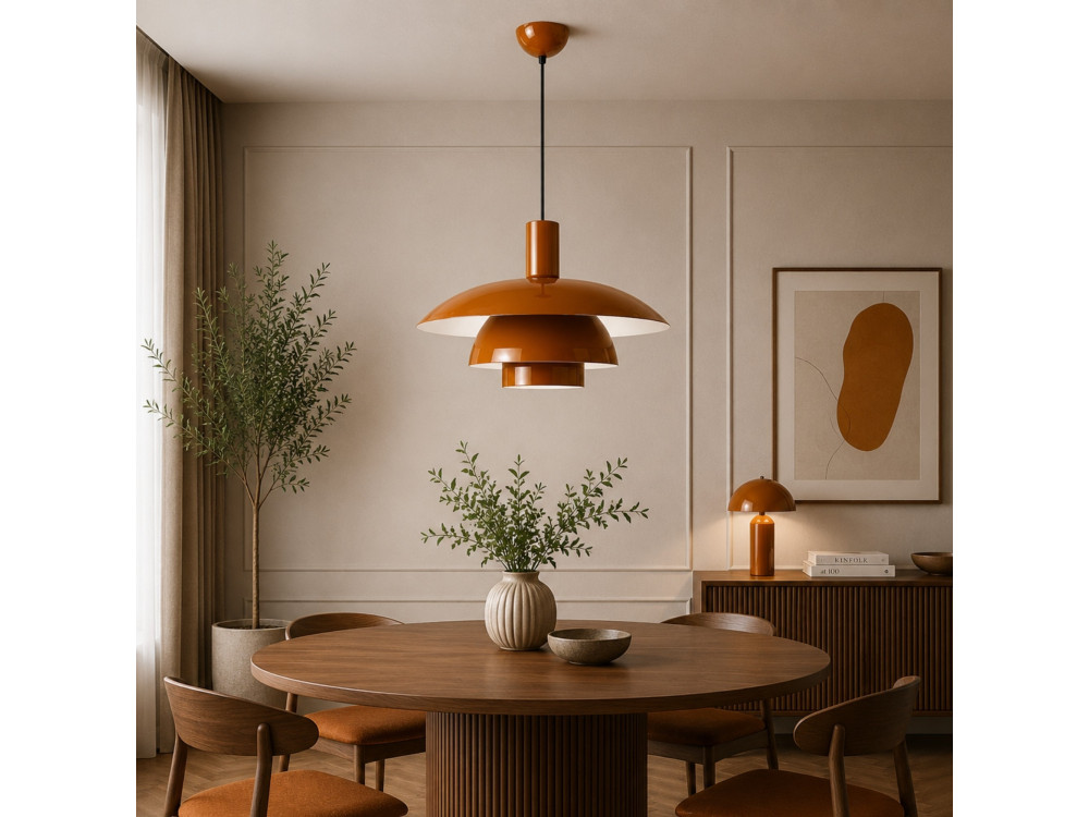 Lampada a sospensione in metallo "Layer" - 45 x 45 cm - Marrone
