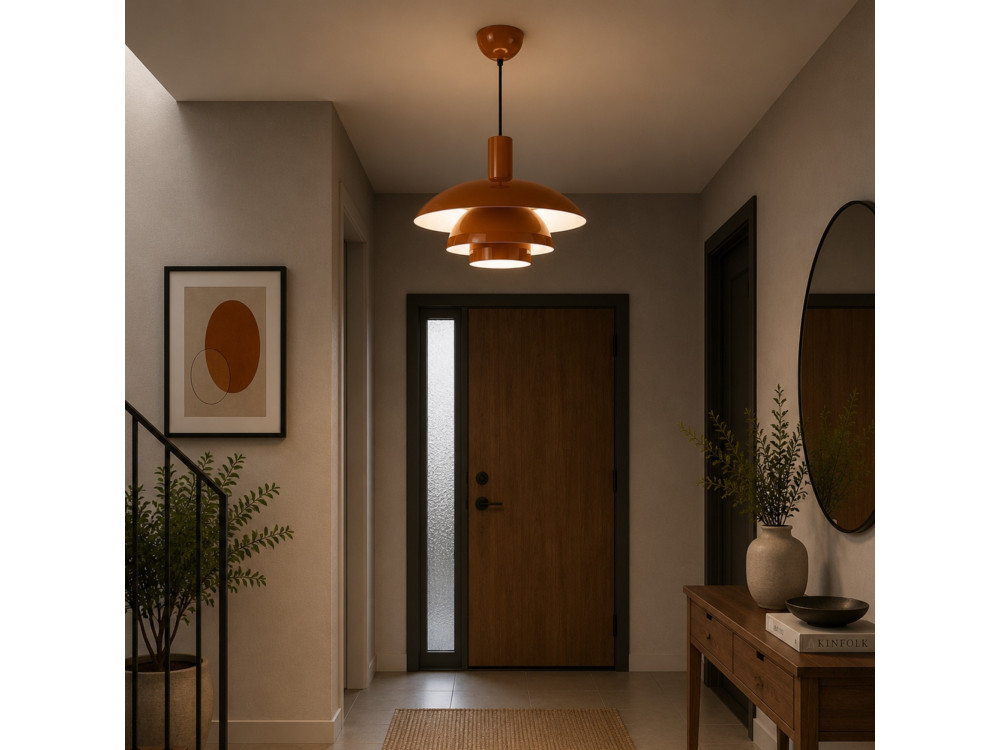 Lampada a sospensione in metallo "Layer" - 45 x 45 cm - Marrone