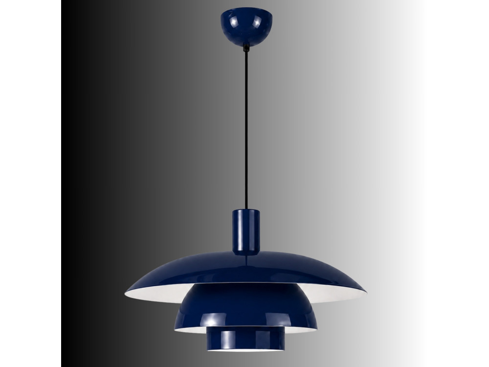 Lampada a sospensione in metallo "Layer" - 45 x 45 cm - Blu marino