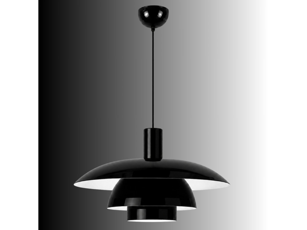 Lampada a sospensione in metallo "Layer" - 45 x 45 cm - Nero