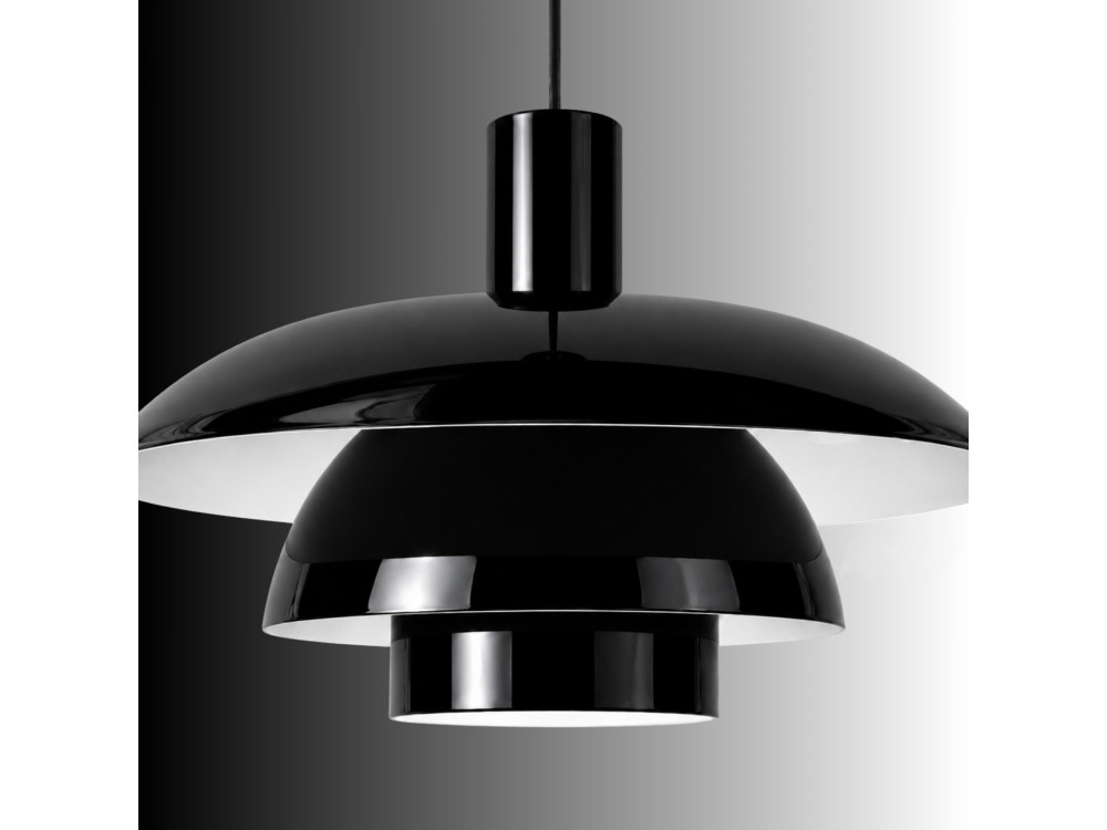 Lampada a sospensione in metallo "Layer" - 45 x 45 cm - Nero