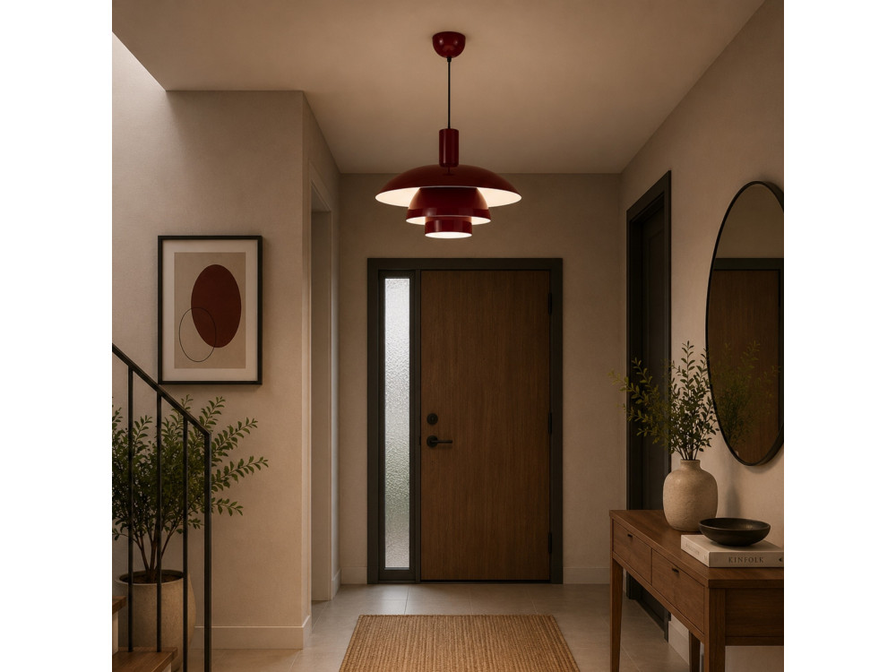 Lampada a sospensione in metallo "Layer" - 45 x 45 cm - Bordeaux