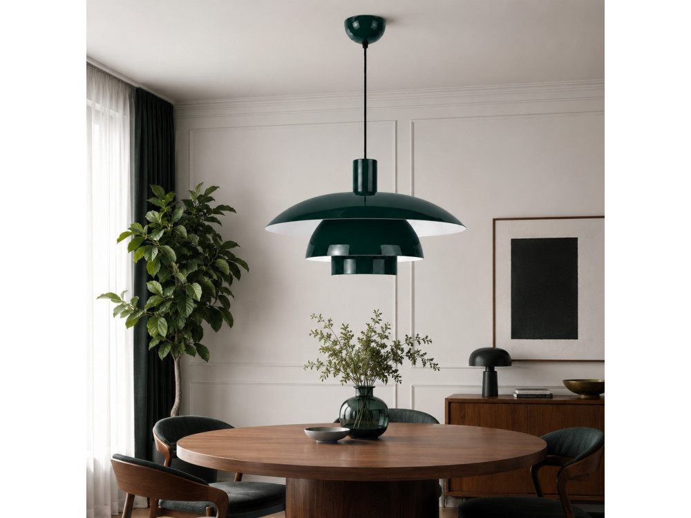Lampada a sospensione in metallo "Layer" - 45 x 45 cm - Verde scuro