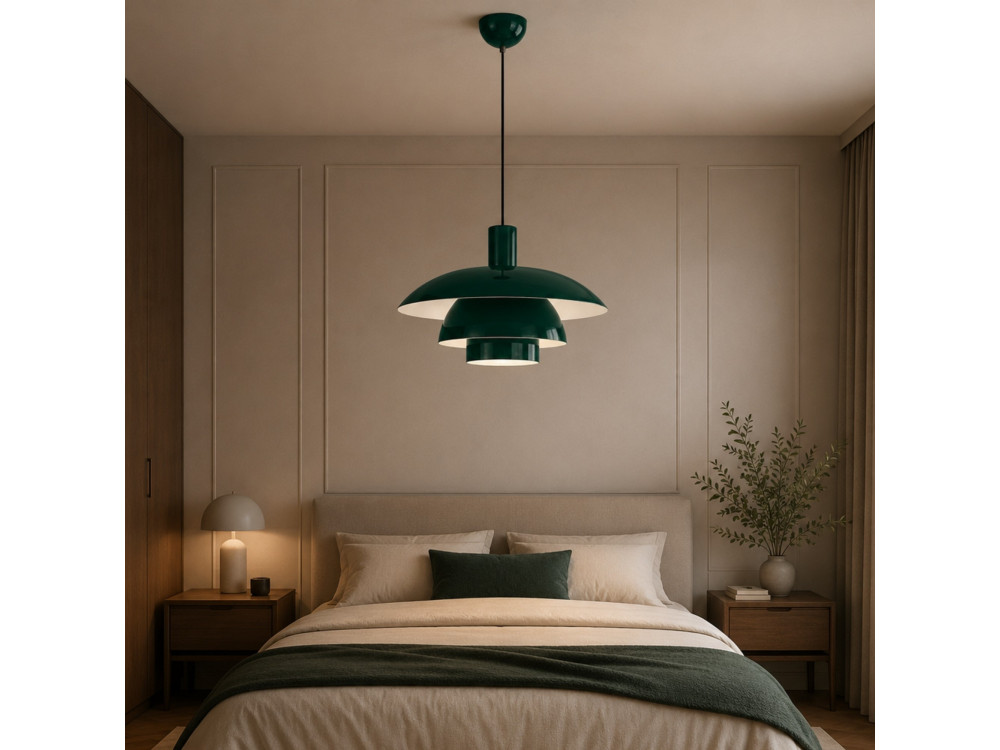 Lampada a sospensione in metallo "Layer" - 45 x 45 cm - Verde scuro