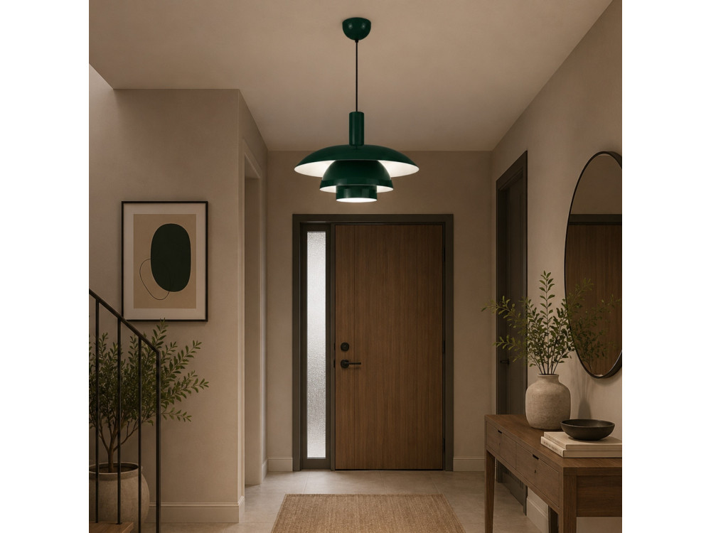 Lampada a sospensione in metallo "Layer" - 45 x 45 cm - Verde scuro