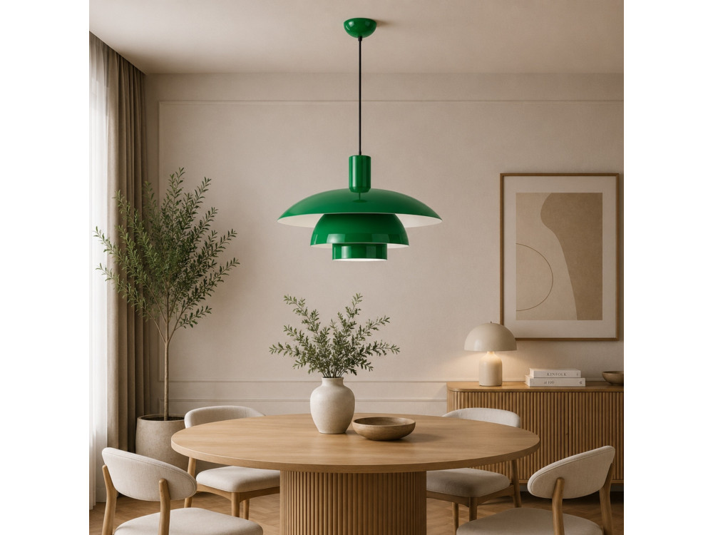 Lampada a sospensione in metallo "Layer" - 45 x 45 m - Verde chiaro