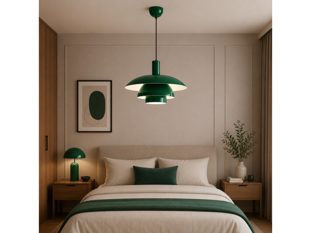 Lampada a sospensione in metallo "Layer" - 45 x 45 m - Verde chiaro
