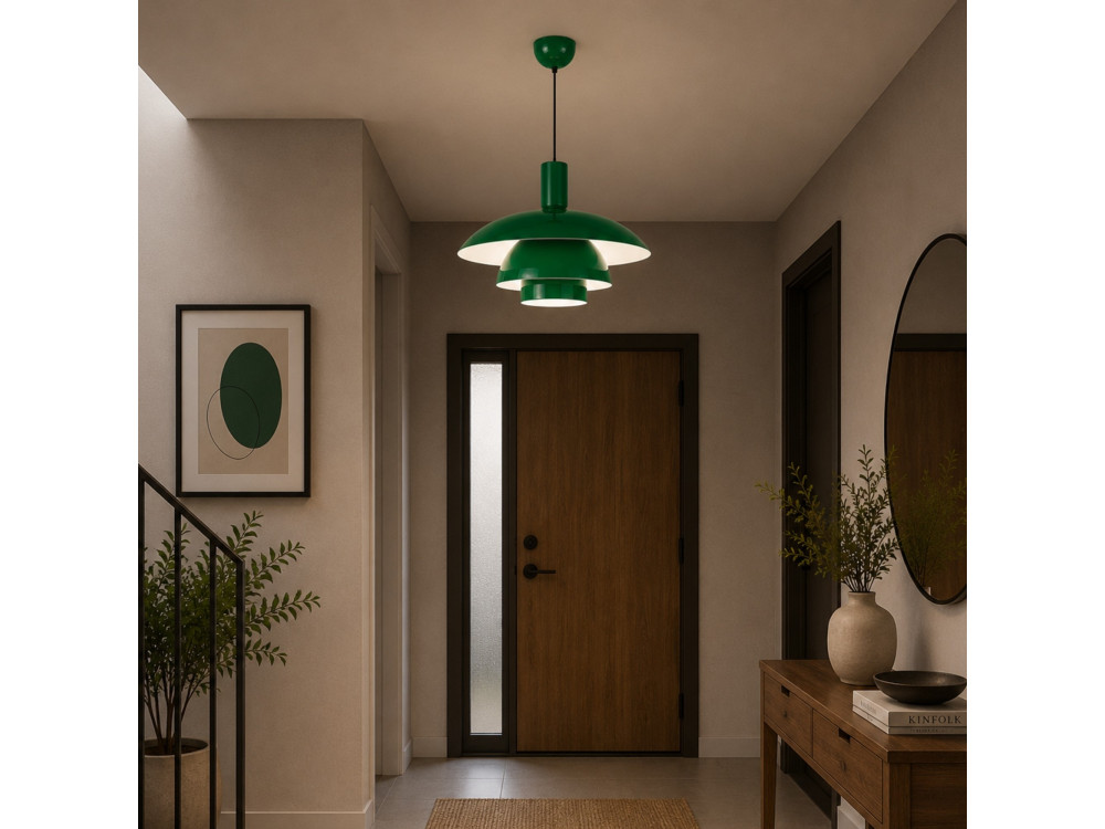 Lampada a sospensione in metallo "Layer" - 45 x 45 m - Verde chiaro
