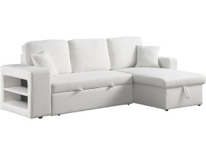 Divano angolare trasformabile/reversibile "Axel" - 3 posti - Bianco